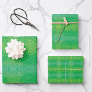 Annahme   Yellow Green Blue Boho Medallions Geschenkpapier Set