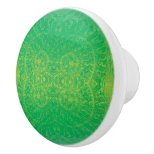 Annahme Yellow Green Blue Boho Medallions Keramikknauf
