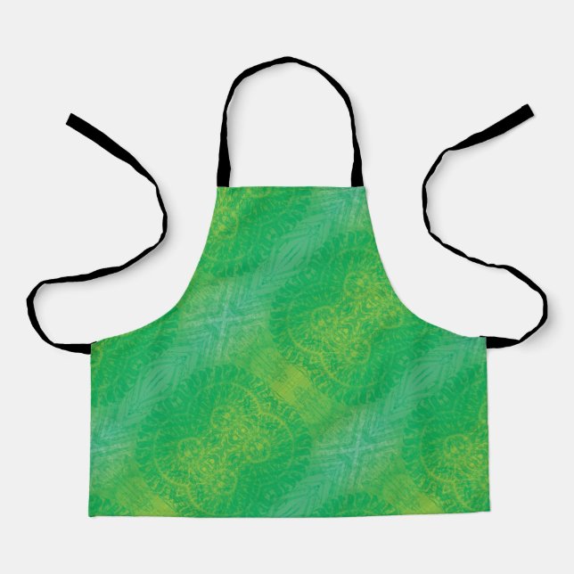 Annahme | Yellow Green Blue Boho Medallions Schürze (Vorderseite)