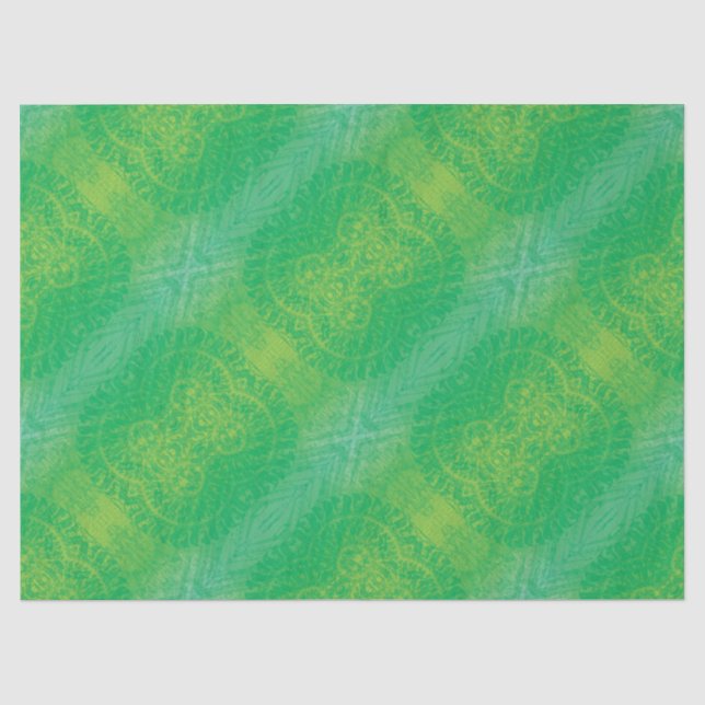 Annahme | Yellow Green Blue Boho Medallions Seidenpapier (Vorderseite)