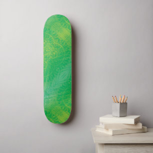 Annahme   Yellow Green Blue Boho Medallions Skateboard