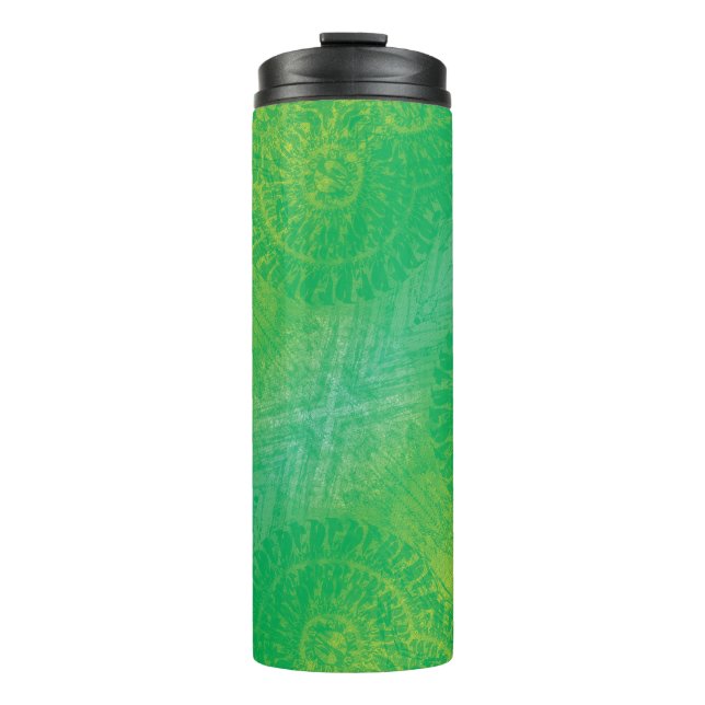 Annahme | Yellow Green Blue Boho Medallions Thermosbecher (Vorderseite)