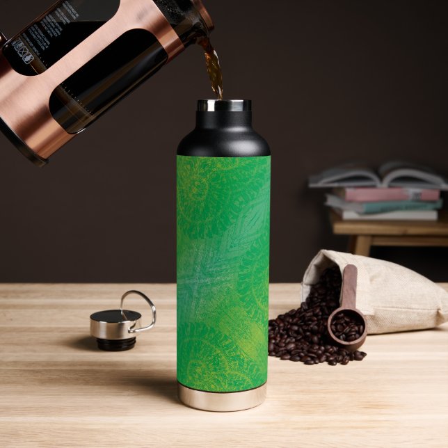 Annahme | Yellow Green Blue Boho Medallions Trinkflasche (Kaffee)