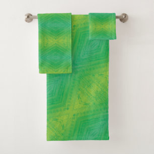 Annahme Yellow Green Blue Shibori Muster Badhandtuch Set