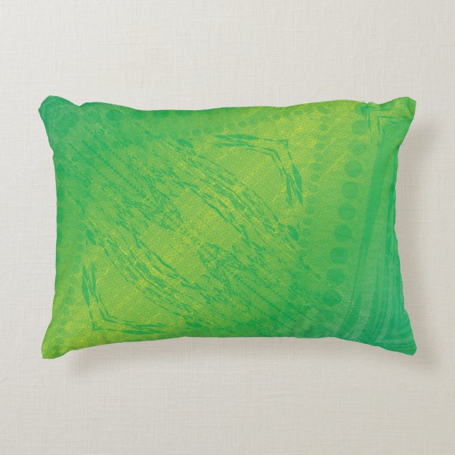 Annahme | Yellow Green Blue Shibori Muster Dekokissen (Vorderseite)