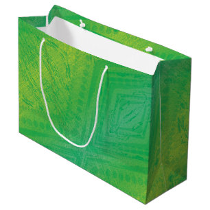 Annahme Yellow Green Blue Shibori Muster Große Geschenktüte