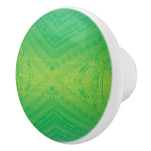 Annahme Yellow Green Blue Shibori Muster Keramikknauf