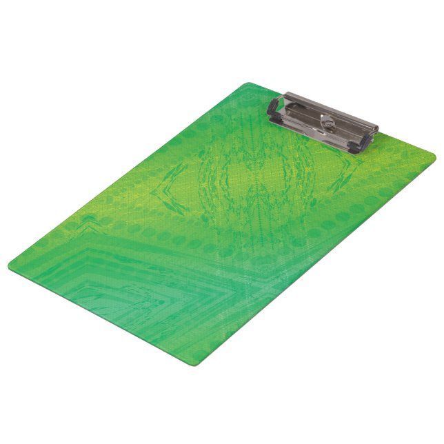 Annahme | Yellow Green Blue Shibori Muster Klemmbrett (Schrägansicht)