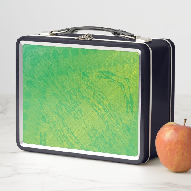Annahme | Yellow Green Blue Shibori Muster Metall Brotdose (Beispiel)