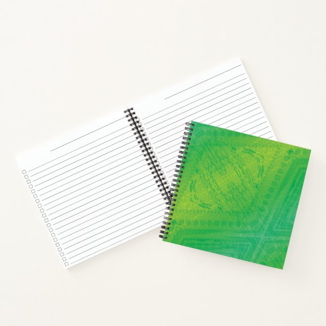 Annahme | Yellow Green Blue Shibori Muster Notizbuch (Innenseite)