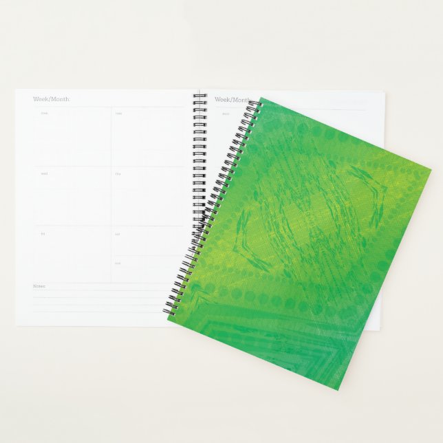Annahme | Yellow Green Blue Shibori Muster Planer (Anzeige)