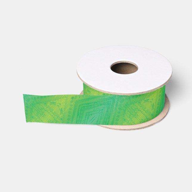 Annahme | Yellow Green Blue Shibori Muster Ripsband (Spule)