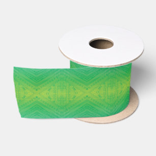 Annahme   Yellow Green Blue Shibori Muster Satinband