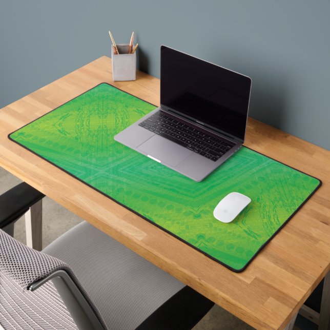 Annahme | Yellow Green Blue Shibori Muster Schreibtischunterlage (Büro 2)
