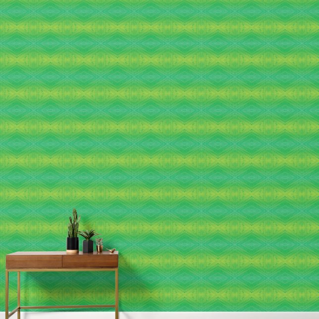 Annahme | Yellow Green Blue Shibori Muster Tapete (Korridor)