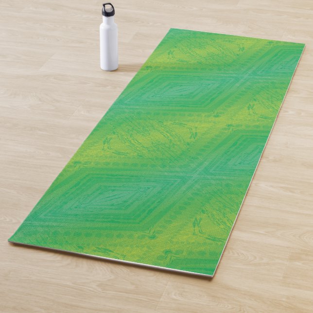Annahme | Yellow Green Blue Shibori Muster Yogamatte (Beispiel)