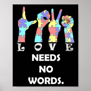 Annahme-Zitat Asl Liebe braucht keine Worte Poster
