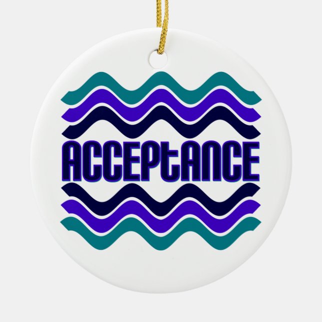 Annahmeangebot in blaugrüner Lila Grafik Keramikornament (Vorne)