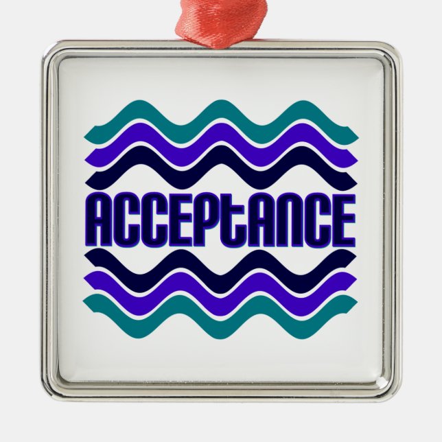 Annahmeangebot in blaugrüner Lila Grafik Ornament Aus Metall (Vorne)
