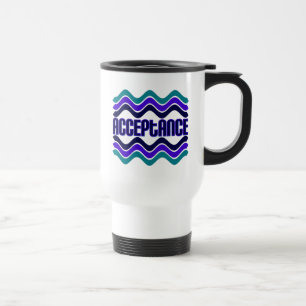 Annahmeangebot in blaugrüner Lila Grafik Reisebecher