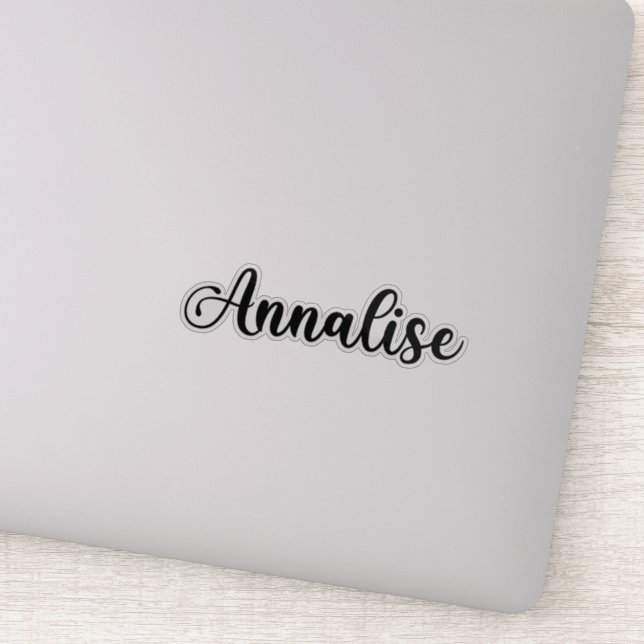 Annalisierung Name - Handgeschriebene Kalligrafie Aufkleber (Detail)