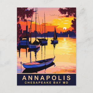 Annapolis, Chesepeake Bucht, Maryland, Reise Postkarte