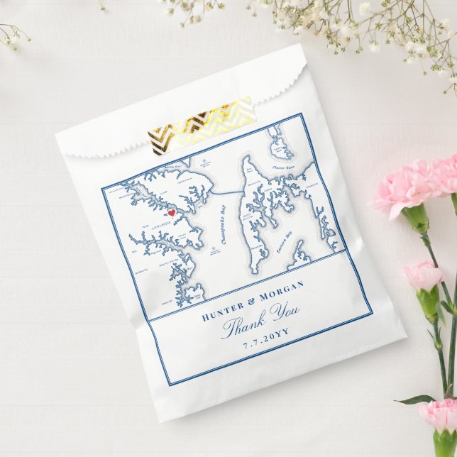 Annapolis Kent Island Map Navy Vielen Dank für Ihr Geschenktütchen (Versiegelt)