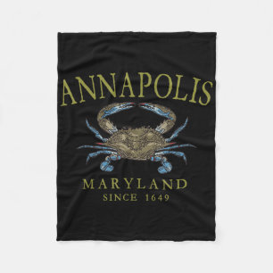 Annapolis Maryland Blaue Krabbe Seit 1649 Gebogene Fleecedecke