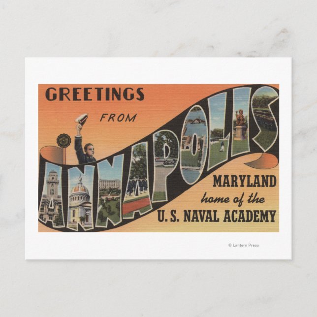 Annapolis, Maryland - Große Buchstabenszenen Postkarte (Vorderseite)