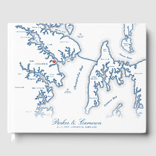 Annapolis Maryland Karte Zielhochzeit Gästebuch