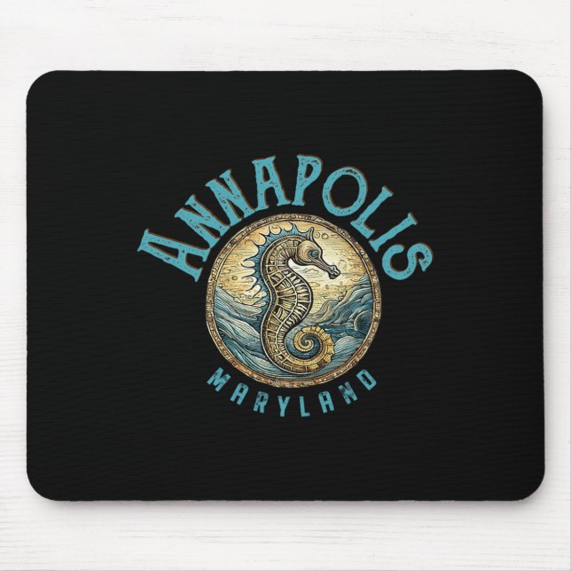 Annapolis Maryland Nautical Seepferdchen Design  Mousepad (Vorne)
