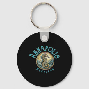 Annapolis Maryland Nautical Seepferdchen Design  Schlüsselanhänger