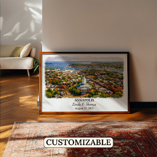 Annapolis Maryland Poster, Aquarell, Maßgeschneide Poster