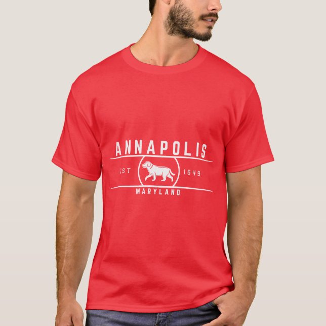 Annapolis Maryland Retro Style T-Shirt (Vorderseite)