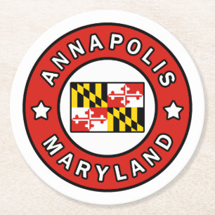 Annapolis Maryland Runder Pappuntersetzer