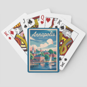 Annapolis Maryland Skyline Travel Art Vintag Spielkarten