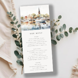 Annapolis Maryland Watercolor Wedding Menu Einladung