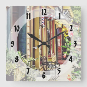 Annapolis MD - Barbershop und Reiki Studio Quadratische Wanduhr