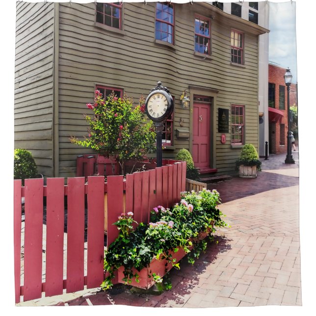 Annapolis MD - Uhr mit einem Staat Duschvorhang (Vorderseite)