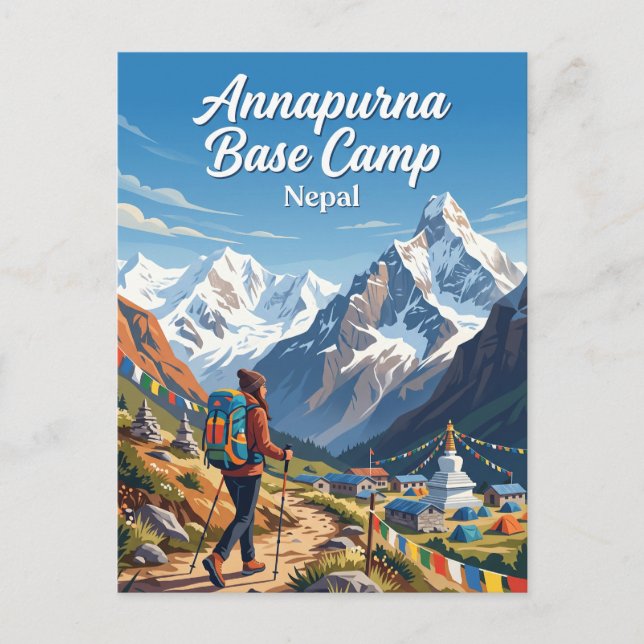 Annapurna Base Camp Nepal Postkarte (Vorderseite)