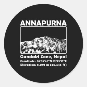 Annapurna mit Nepal Bergsteigen Trekking Runder Aufkleber