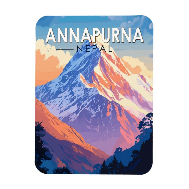 Annapurna Nepal Reisen Vintag Magnet (Vertikal)