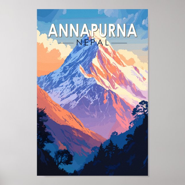 Annapurna Nepal Reisen Vintag Poster (Vorne)