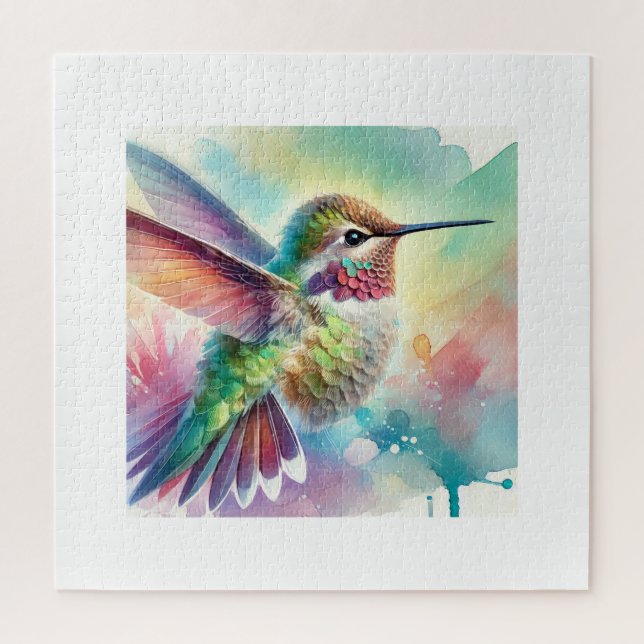 Annas Hummingbird 020824AREF113 - Watercolor (Vertikal)