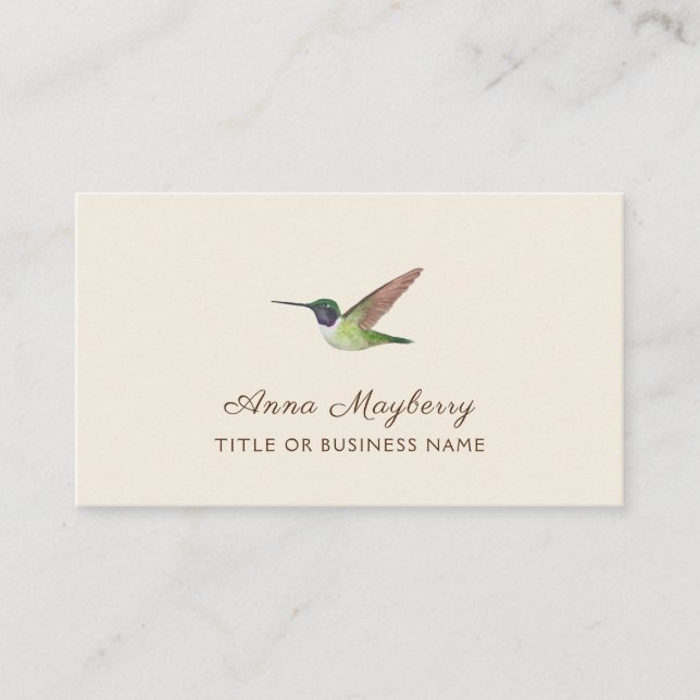 Anna's Hummingbird Business Card Visitenkarte (Vorderseite)