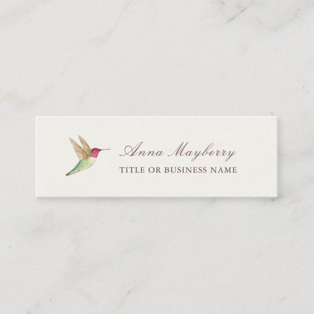 Anna's Hummingbird Mini Business Card Visitenkarte (Vorderseite)