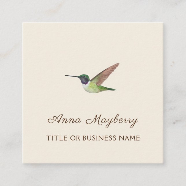Anna's Hummingbird Quadratische Visitenkarte (Vorderseite)