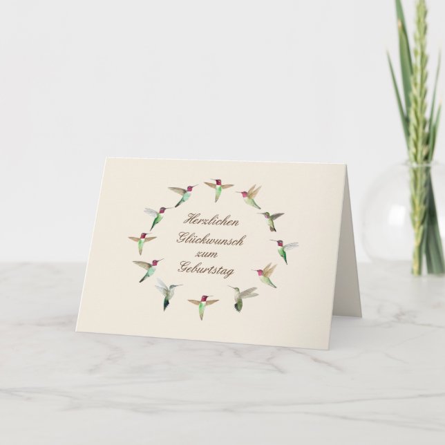 Anna's Hummingbirds Birthday Card Karte (Vorderseite)