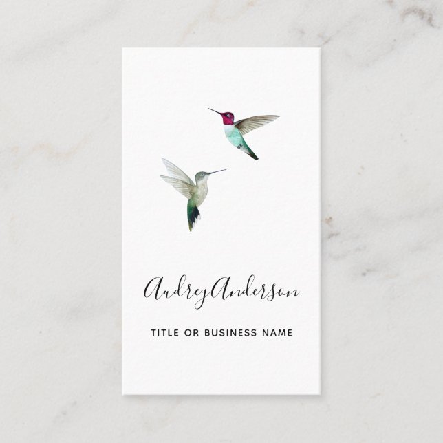 Anna's Hummingbirds Business Card Visitenkarte (Vorderseite)