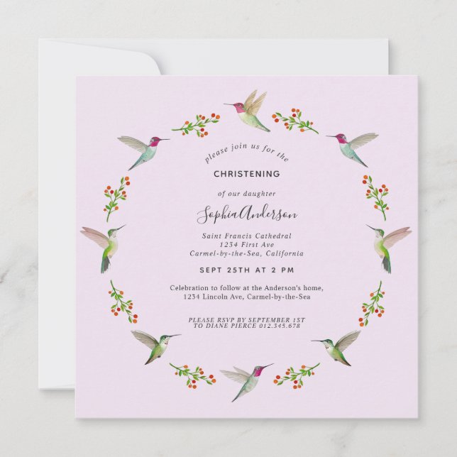 Anna's Hummingbirds Christening (Vorderseite)